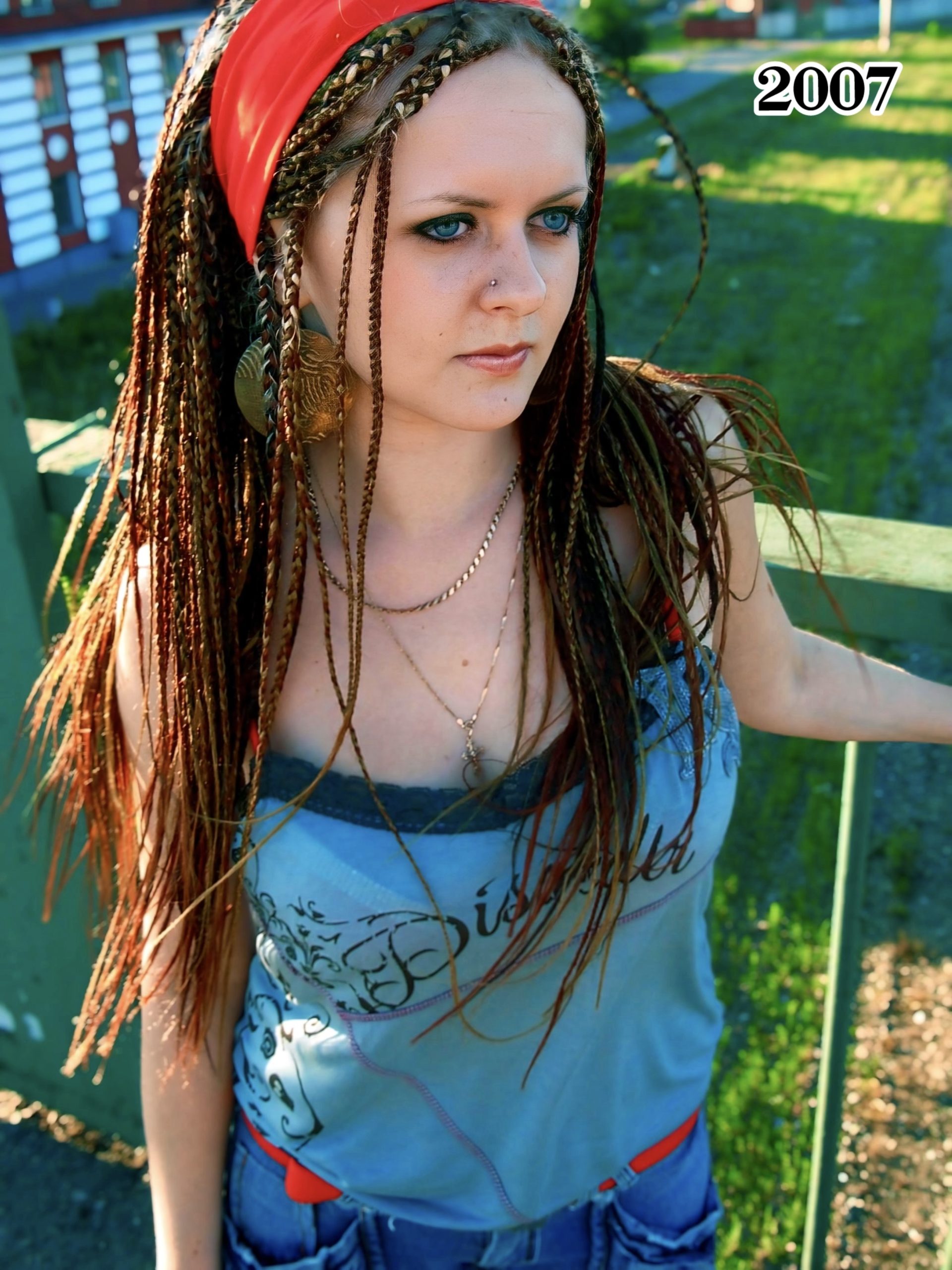 Elena with box braids, 2007