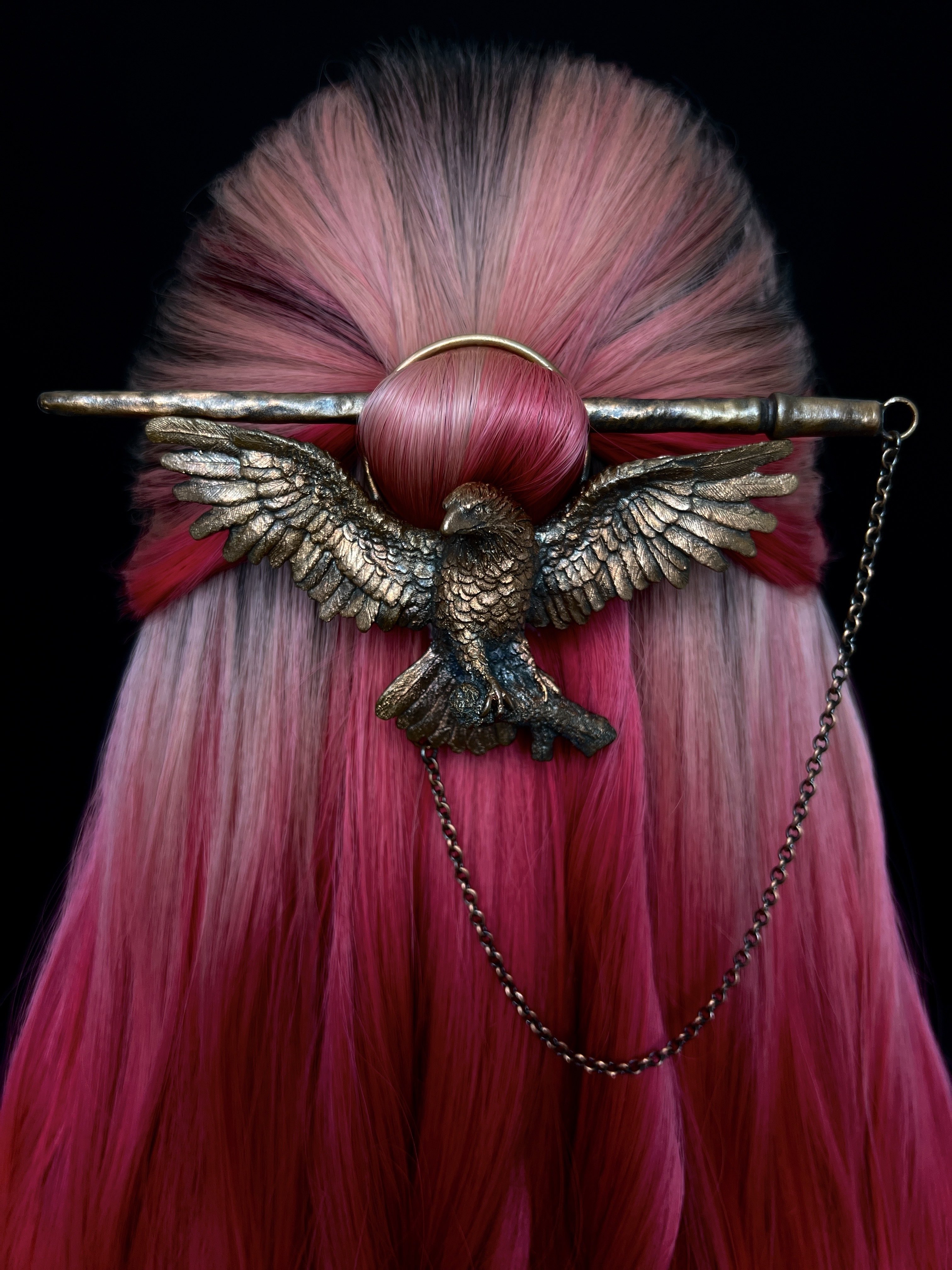 Copper hair jewelry, hairpin, hair clip, hair barrette with eagle design