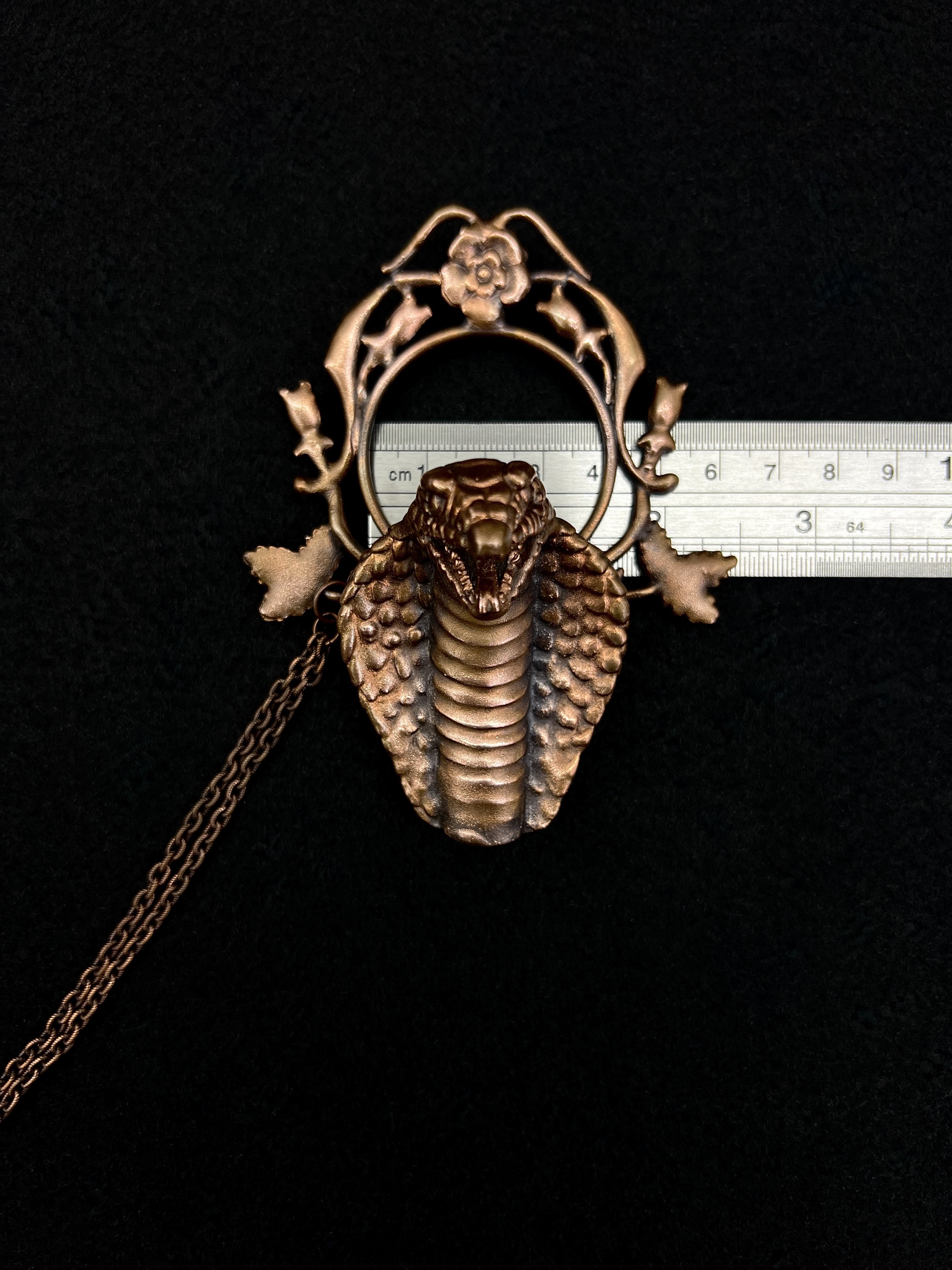 Copper hairpin, hair jewelry, hair clip, hair barrette with snake design