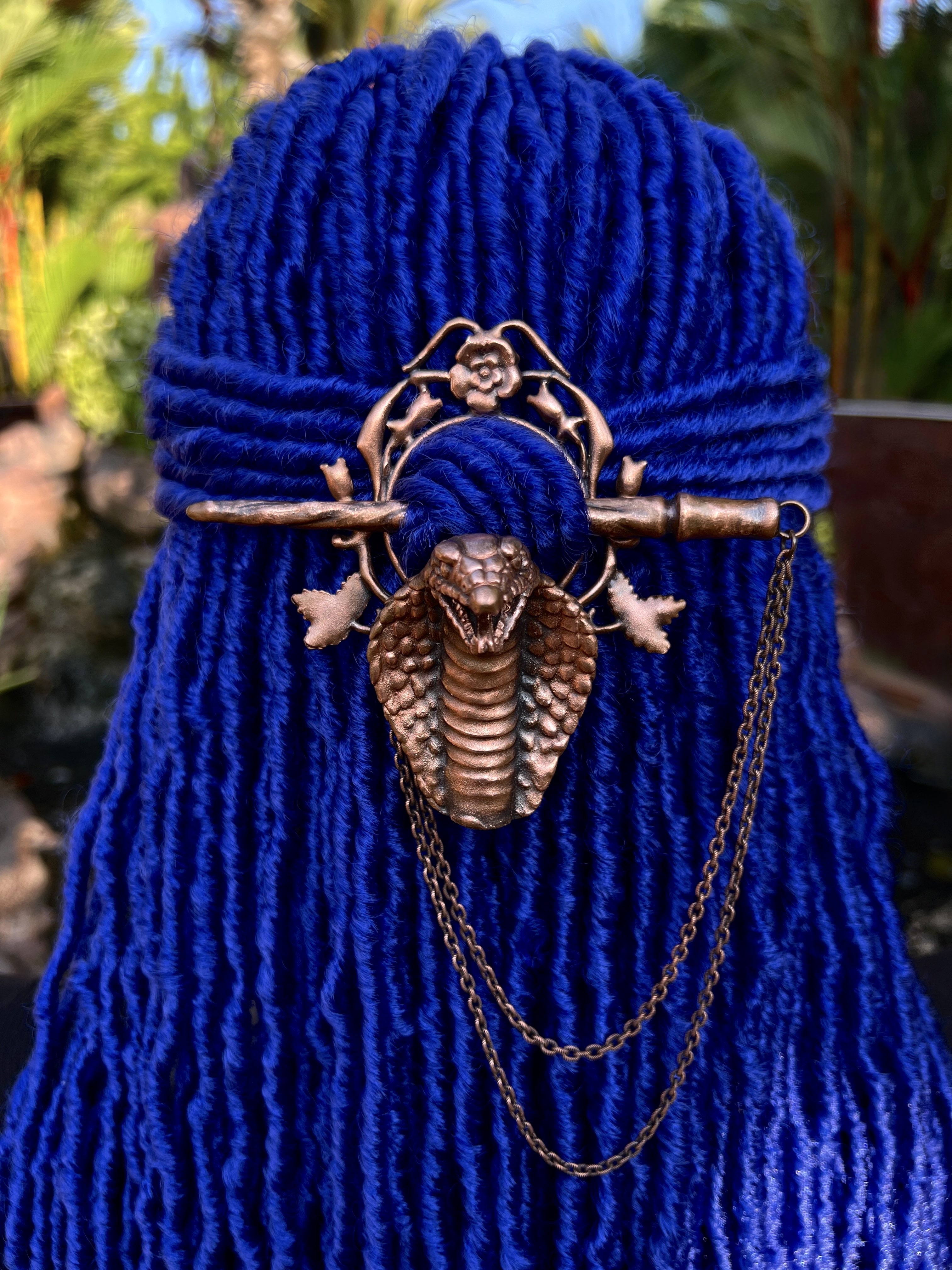 Loc jewelry, dreadlock hair pin, dread jewelry, loc accessories, dread accessories with snake design