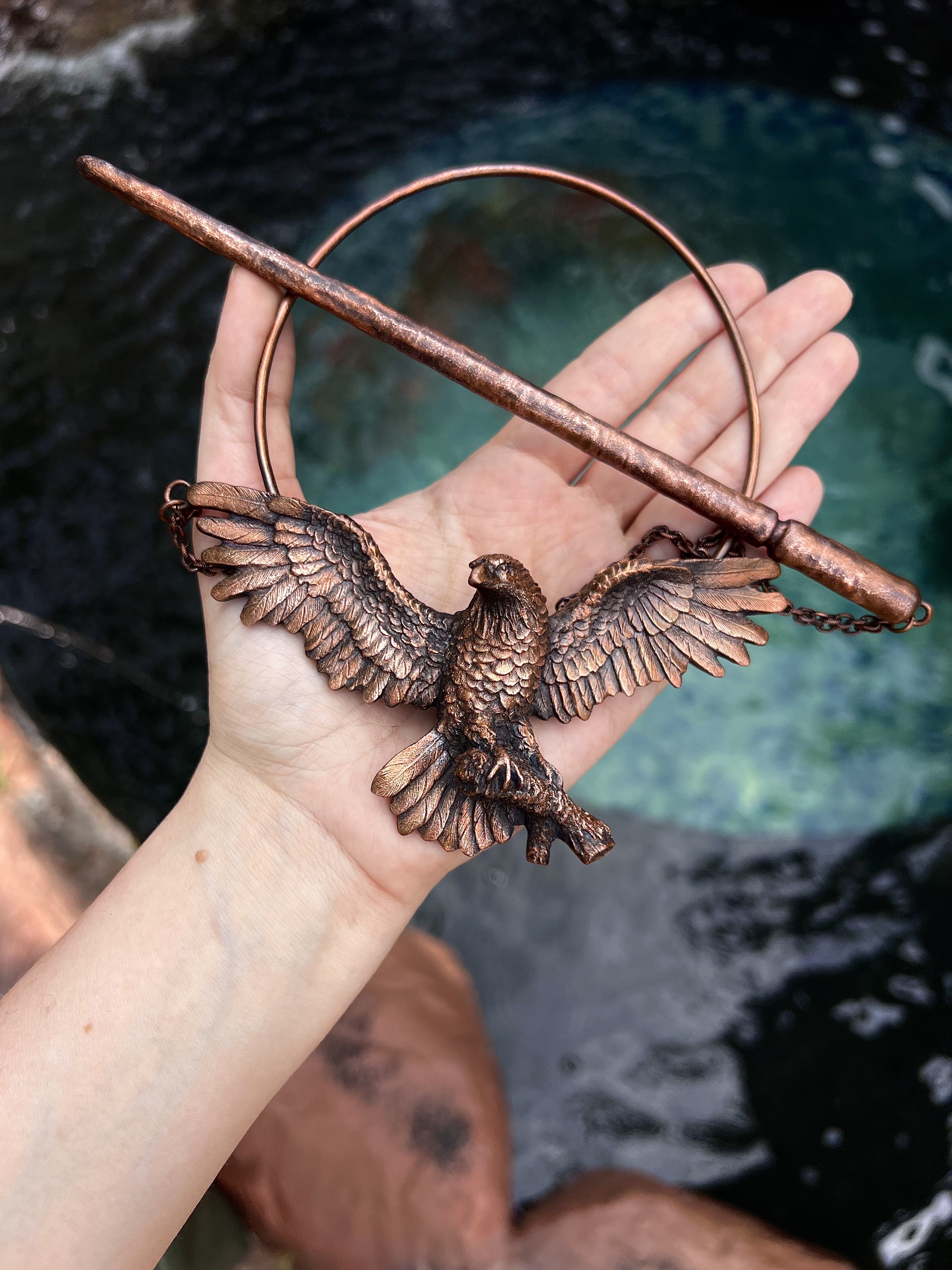 Copper loc jewelry, dreadlock hairpin, dread jewelry, loc accessories, dread accessory with eagle design