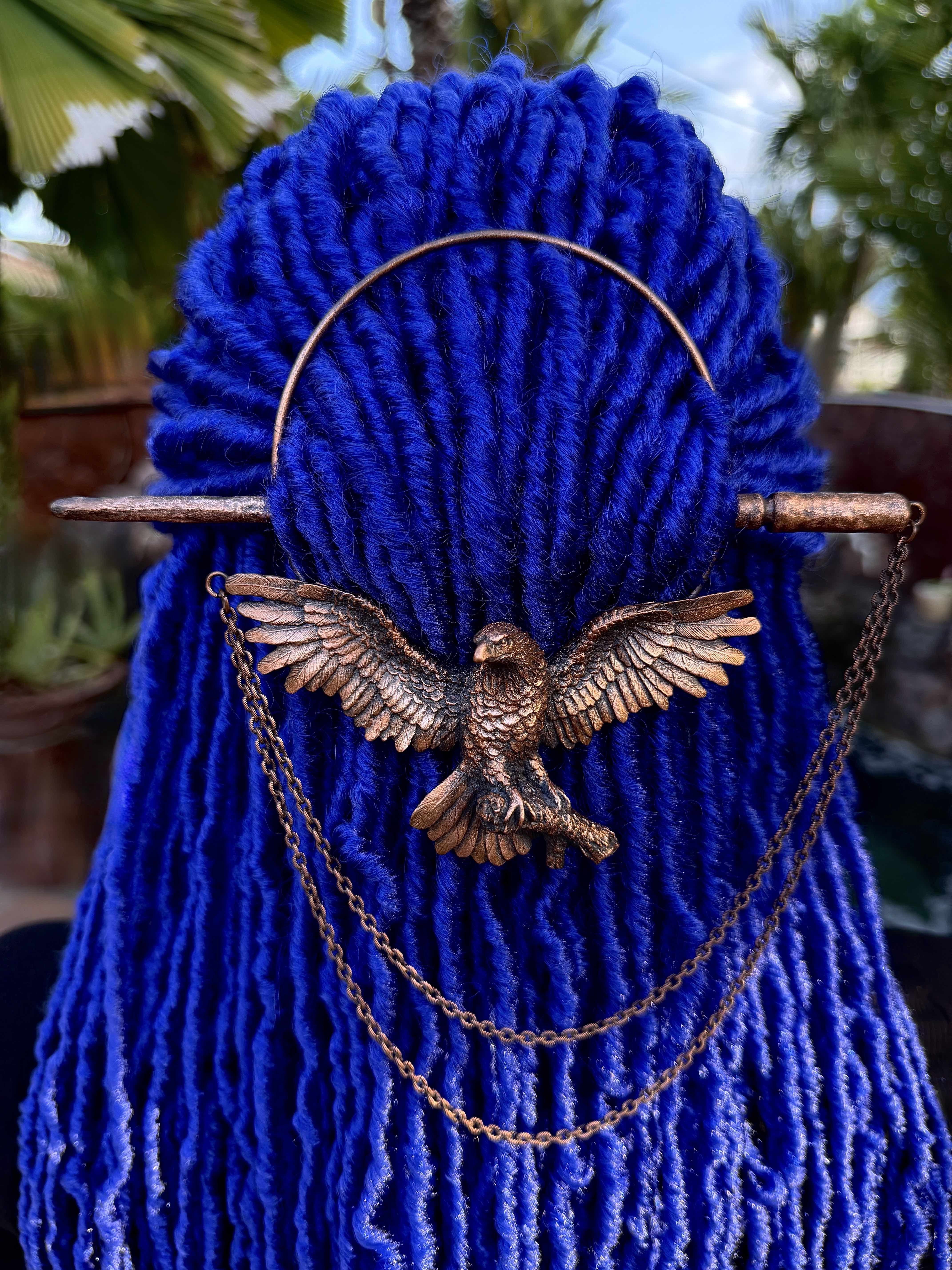 Loc jewelry, dreadlock hair pin, dread jewelry, loc accessories, dread accessories with eagle design